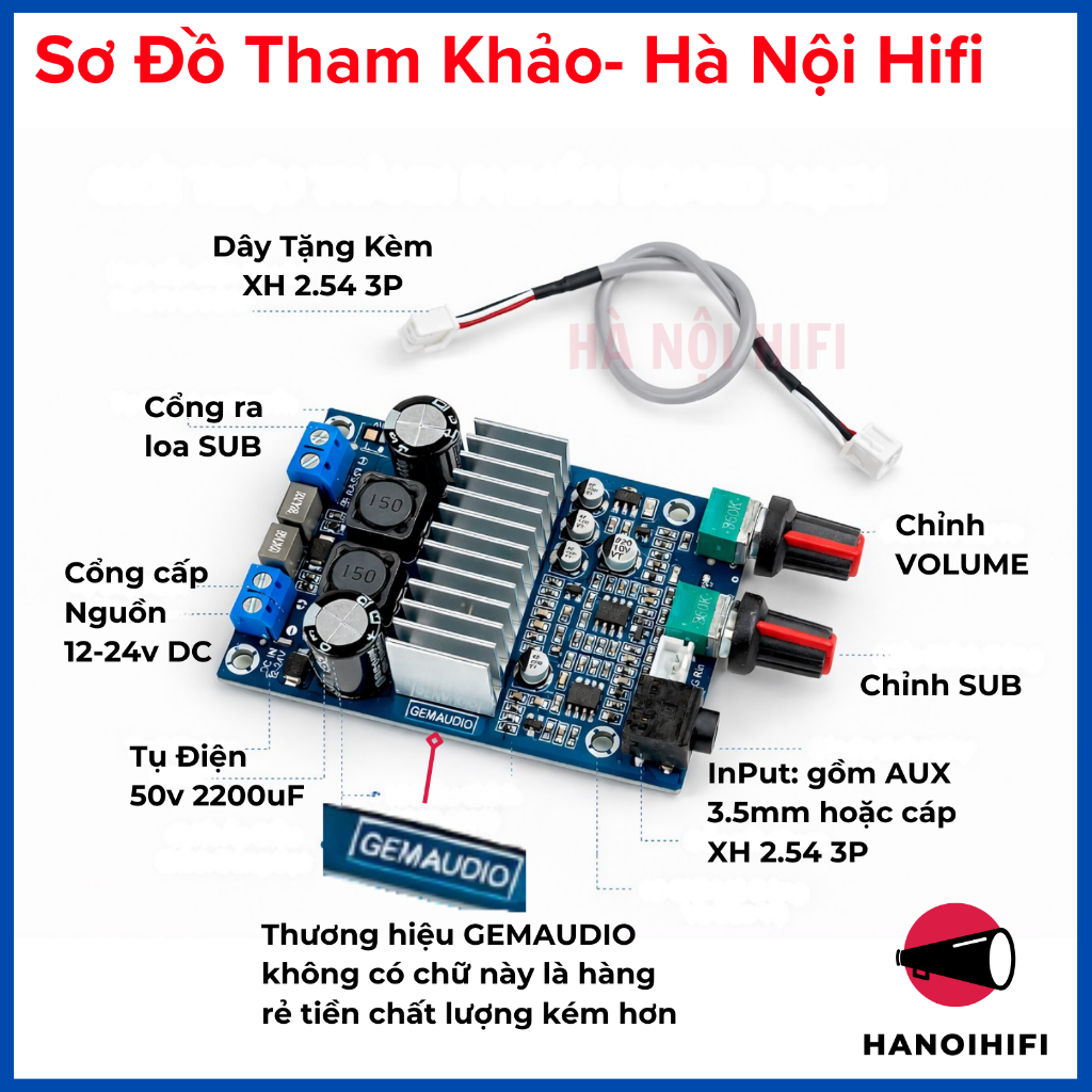 Mạch Lọc Sub ( Siêu Trầm ) có công suất 100w hãng Gemaudio từ HÀ NỘI HIFI