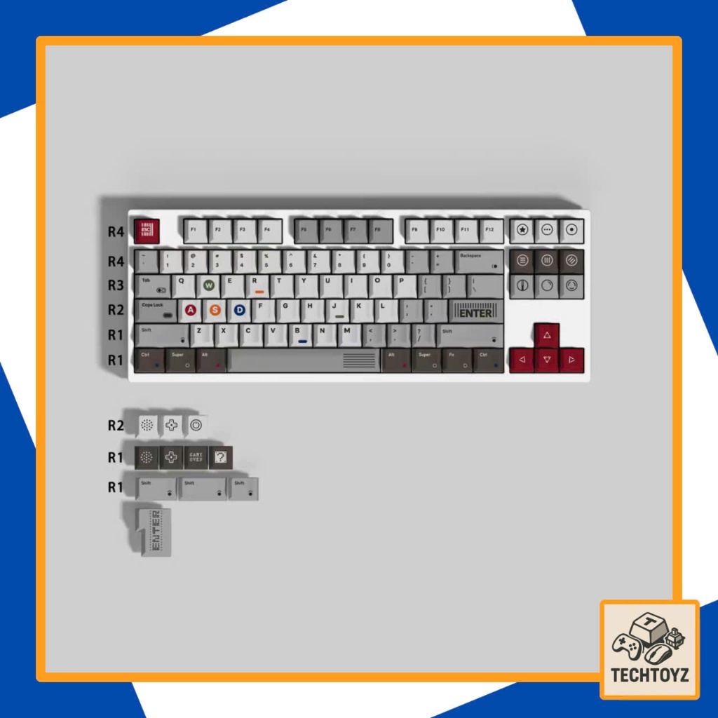 Keycaps Aifei Game 1989 - 98 Keys - PBT DyeSub - Cherry Profile