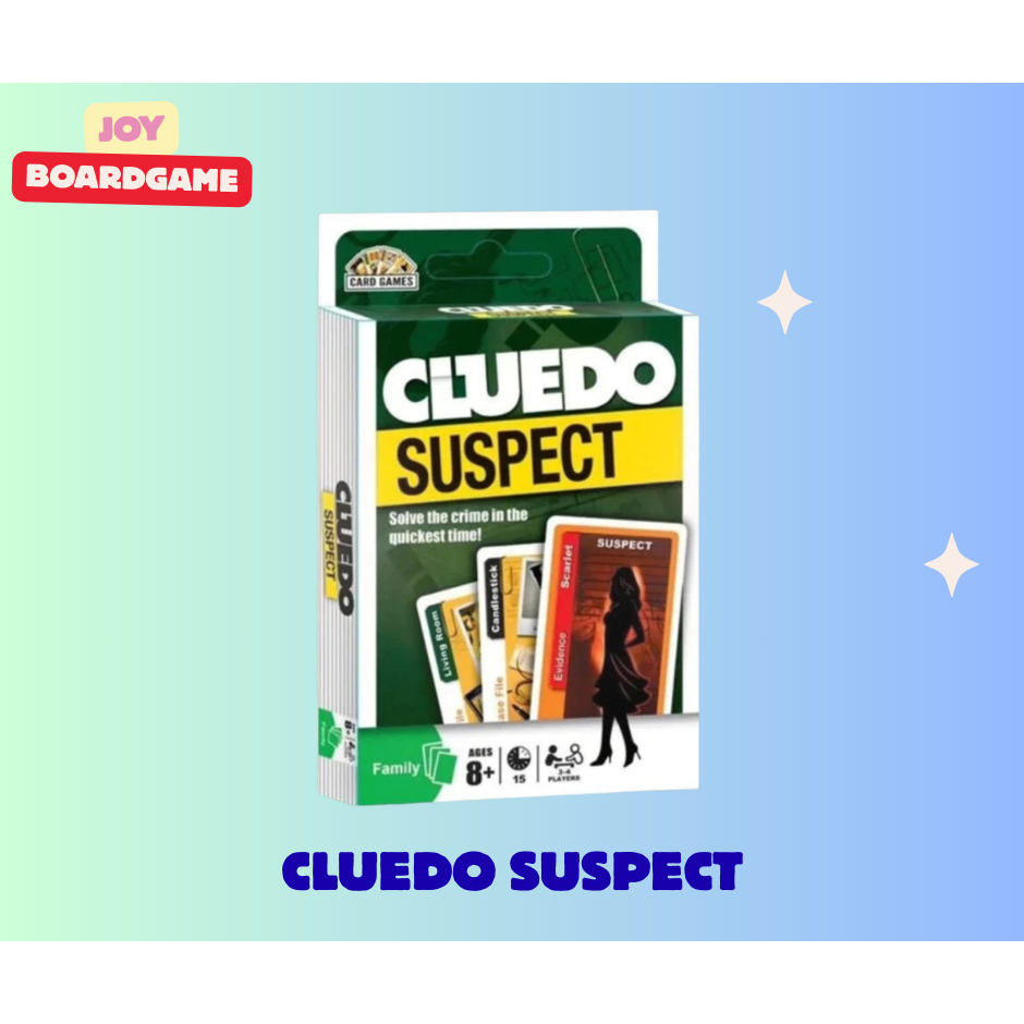 [Bản Tiếng Anh] Board game thẻ bài CLUEDO SUSPECT trò chơi nhập vai trinh thám Suy luận phá án
