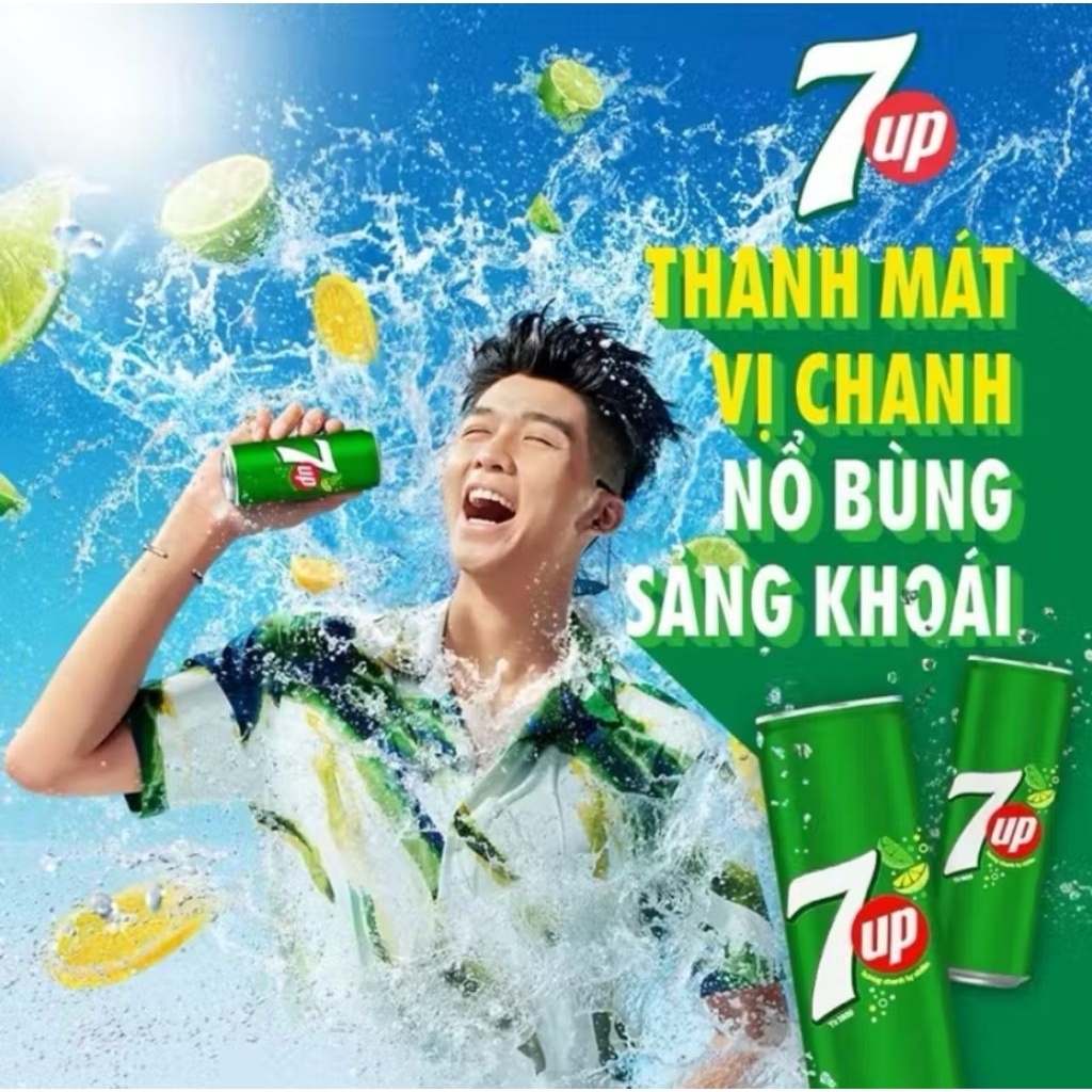 COMBO 12 LON 7UP HƯƠNG CHANH TƯƠI MÁT LON 320ML