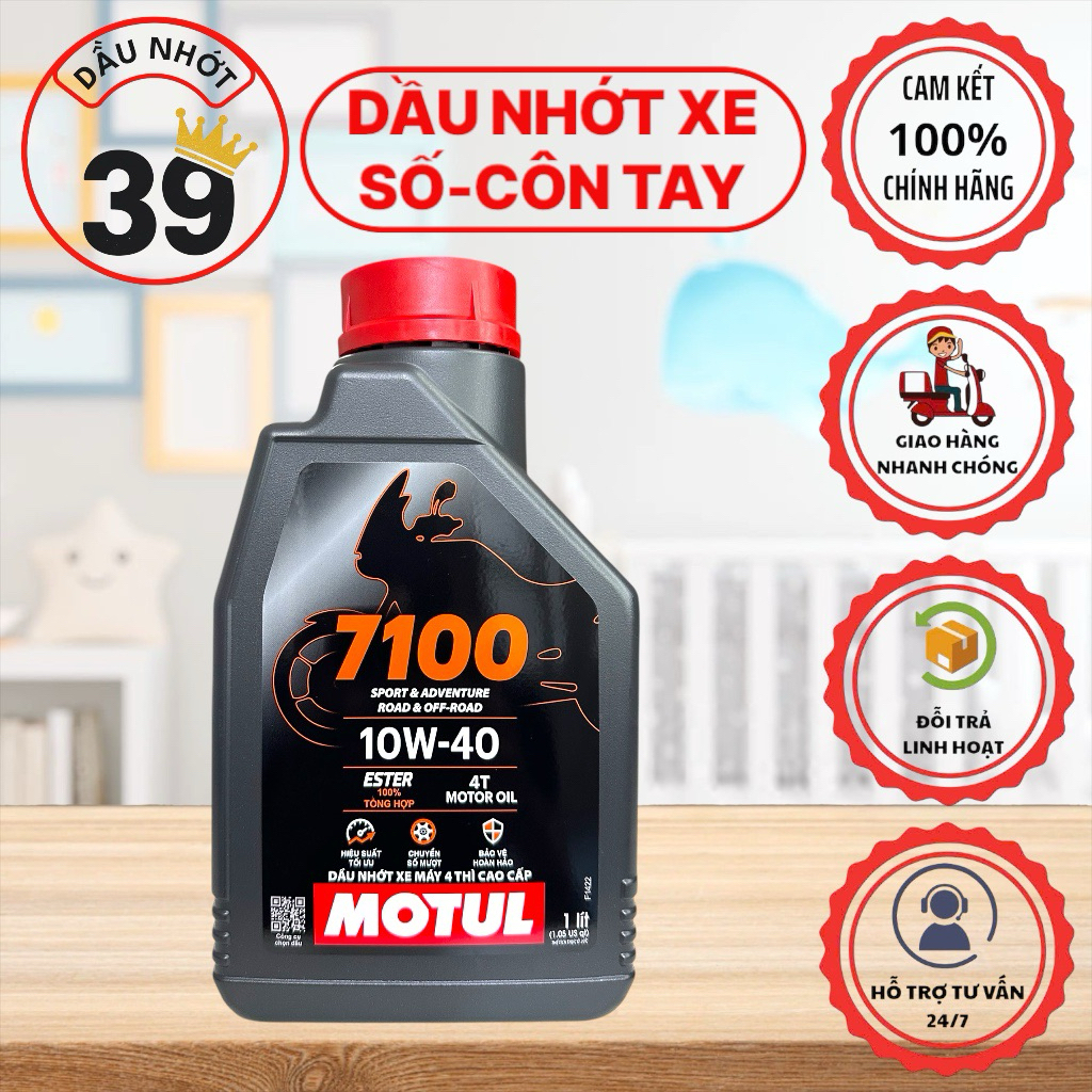 Dầu nhớt xe số-côn tay Chính Hãng MOTUL 7100 10W40 1L,1L2 Full tổng hợp caocấp công nghệEster>>[CAM 