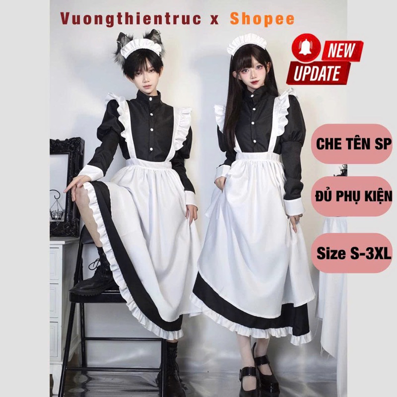 Maid dài cosplay loại rẻ tốt dành cho nam nữ
