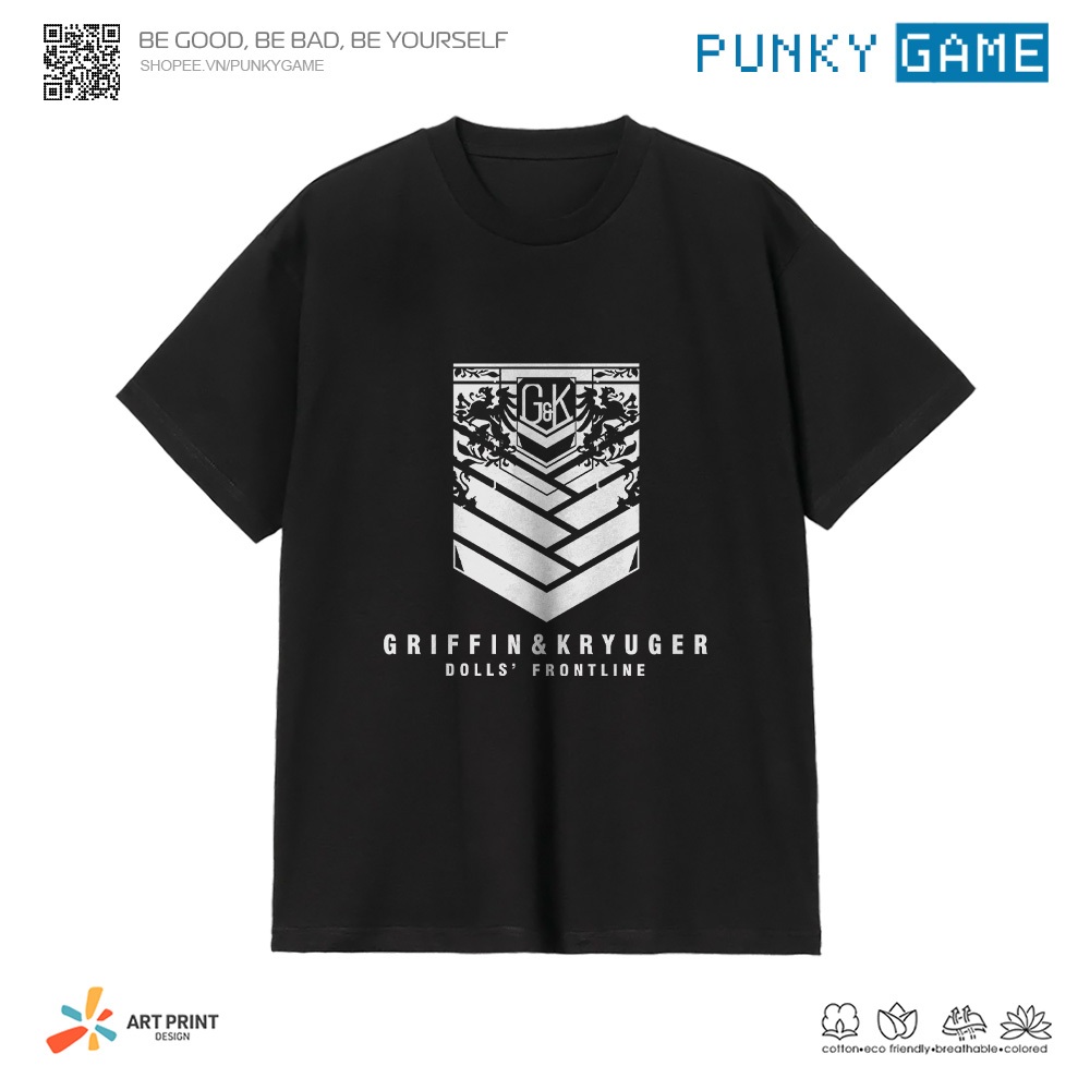 Áo thun Unisex Girls' Frontline Griffin & Kryuger Cotton 100% ngắn tay