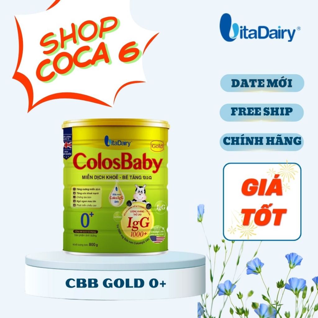 Sữa bột COLOSBABY GOLD 0+ / 1+ 800G - Tăng cân nhanh, miễn dich khoẻ - Vitadairy - Hàng chính hãng