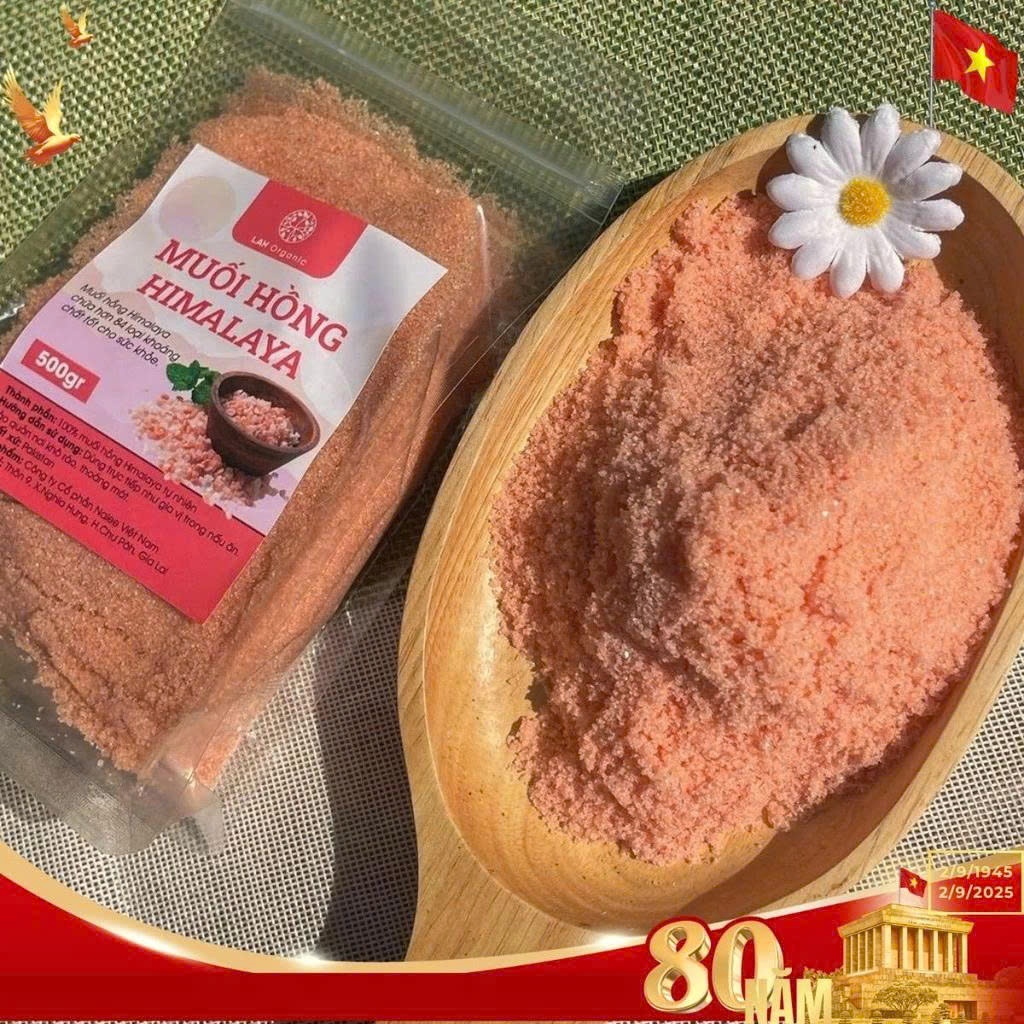 Muối Hồng Himalaya Mịn – Túi 500g – Tự Nhiên – Giàu Khoáng – Nấu Ăn Nalee Organic ( Lan Organic)