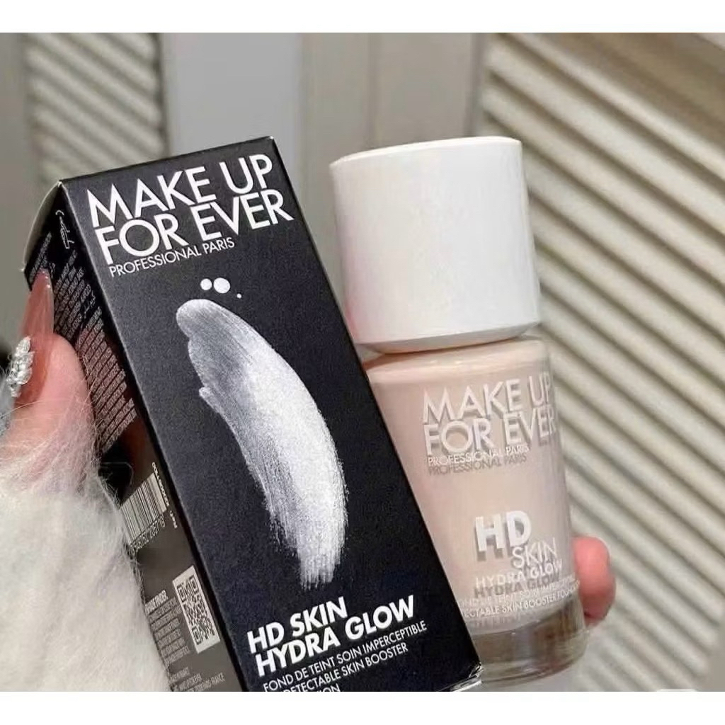 Kem Nền Make Up For Ever HD Skin Hydra Glow 30ml - Giúp Da Căng Bóng, Dưỡng Ẩm 24h, Lâu Trôi tone 1N