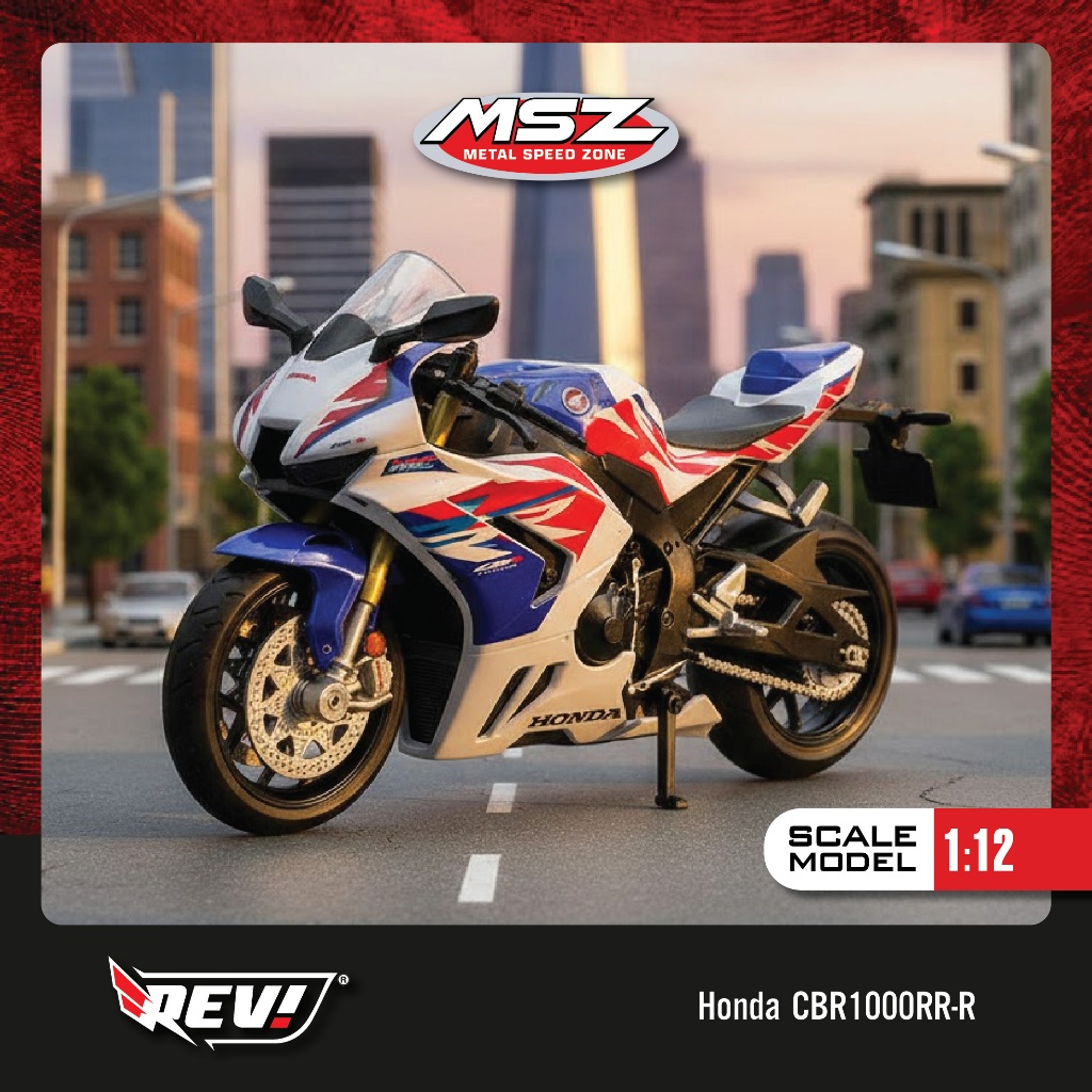 Revgarage - MSZ Honda CBR1000RR-R (Trắng) - Xe Mô Hình Tỉ Lệ 1:12 Hãng MSZ 68728A