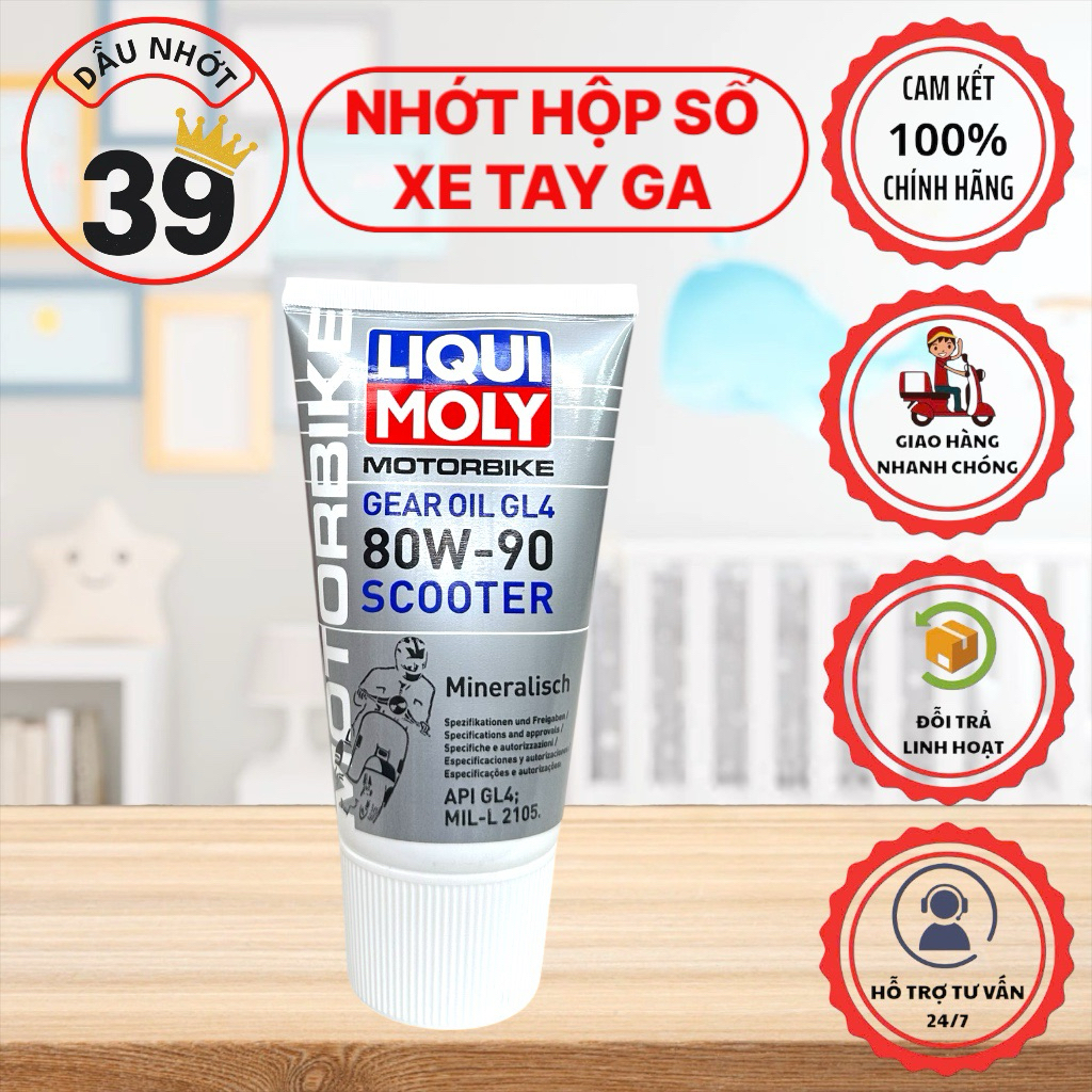 Nhớt hộp số xe tay ga (nhớt láp) Chính Hãng LIQUI MOLY GEAR OIL GL4 - 80W90 SCOOTER 150ml >>[CAM KẾT