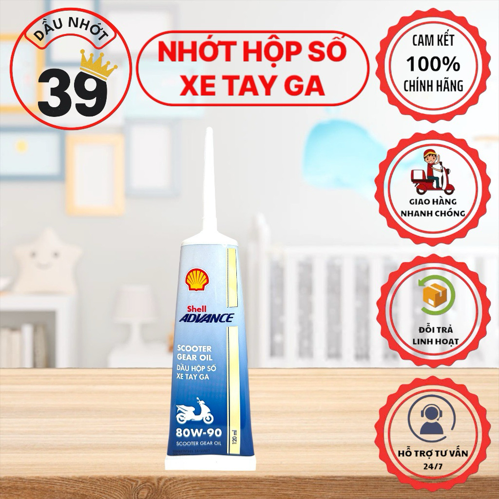 Nhớt hộp số xe tay ga Chính Hãng SHELL ADVANCE SCOOTER GEAR 80W90 120ml >>[CAM KẾT CHÍNH HÃNG 100%]