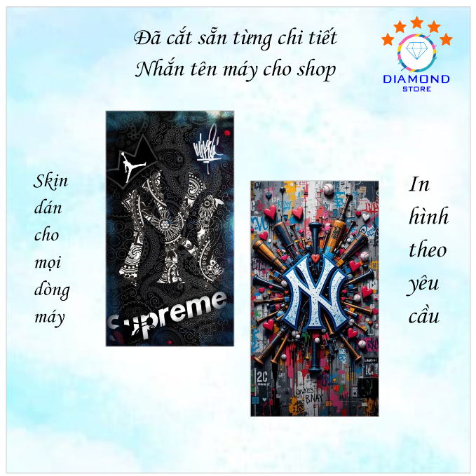 Miếng dán in hình NY ( NHẮN TÊN MÁY CHO SHOP )