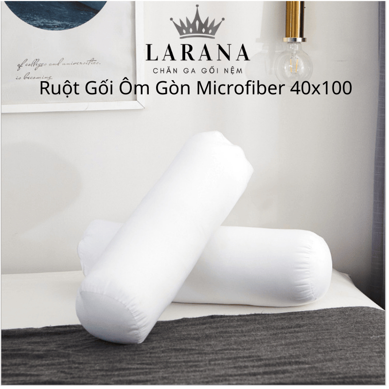 Gối Ôm Gòn Microfiber Êm Ái Kích Thước 40x100 Vỏ Bọc Polyester