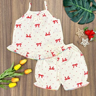 Đồ bộ tole bé gái 5 - 33kg, set đồ bộ tole bé gái quay dây quần đùi, chất tole 2 da loại 1,bộ tole lanh cho bé gái QDQN1