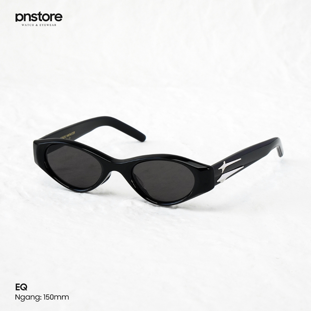 Kính mát cao cấp Glossy Black EQ Unisex, nhựa Acetate chống UV400 - PNSTORE