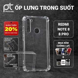 Ốp lưng Redmi Note 8, 8 Pro Paticase trơn trong suốt | Ốp điện thoại Xiaomi dẻo bảo vệ camera đt toàn diện