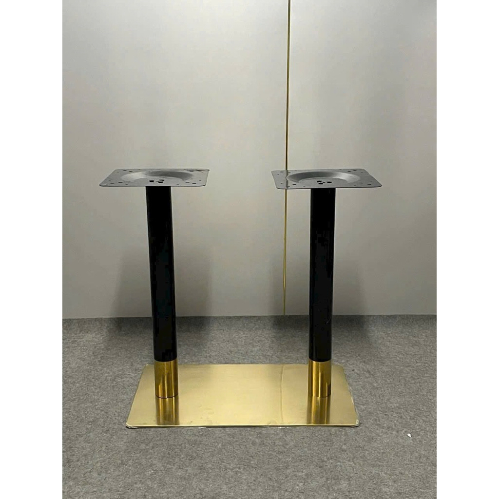 Chân bàn đôi mâm inox mạ vàng. chanban 155a