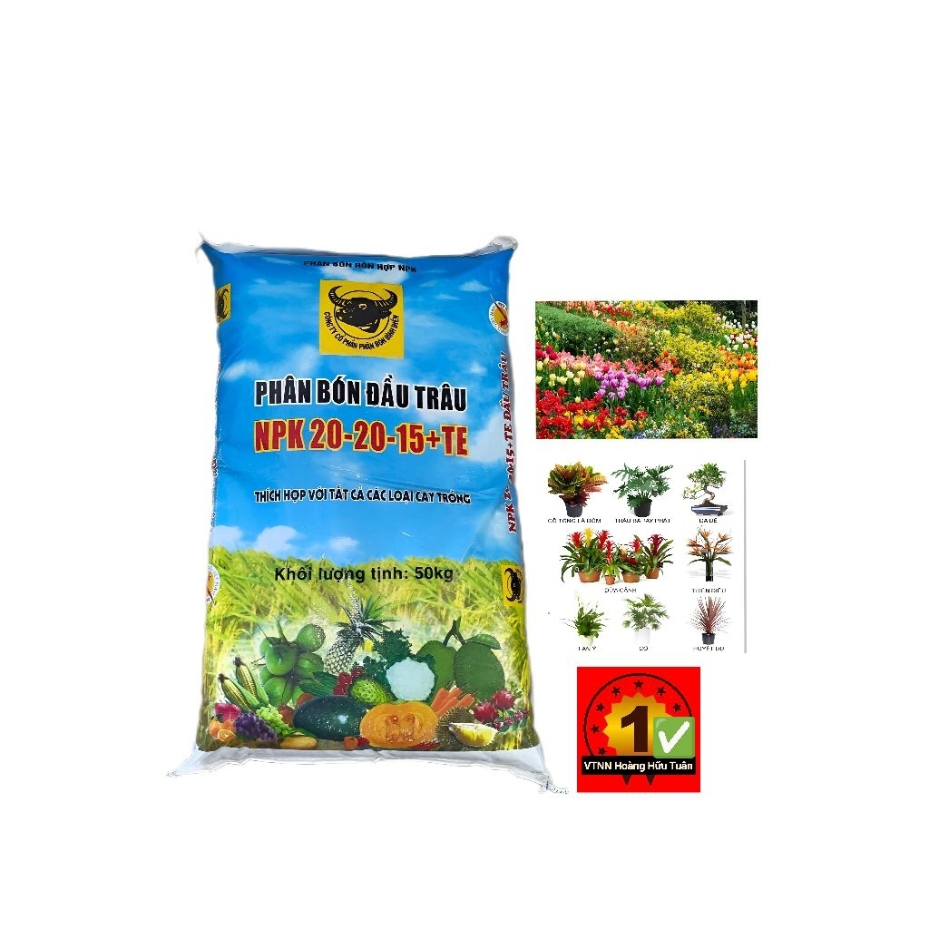 phân bón npk 20 20 15 TE đầu trâu