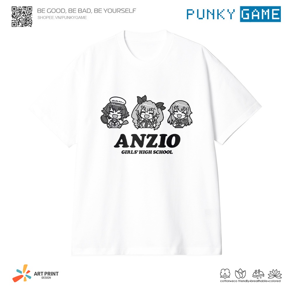 Áo thun Unisex Girls und Panzer das Finale Anzio High School Cotton 100% ngắn tay