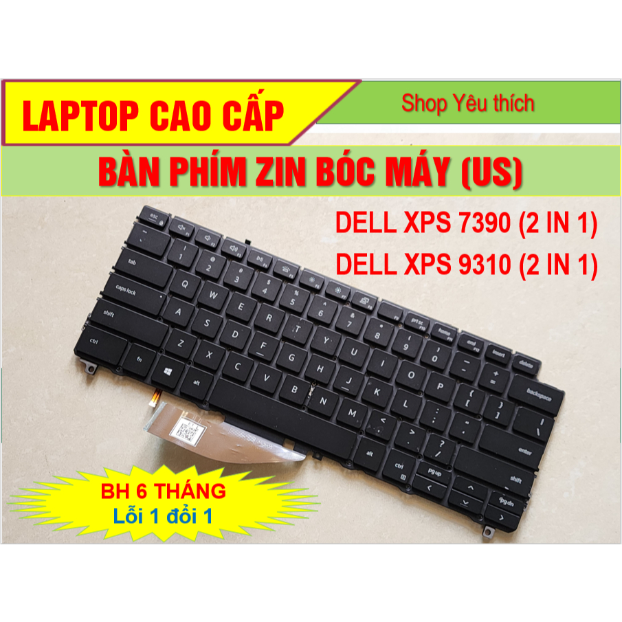 (Zin bóc máy) Bàn phím Dell XPS 7390 (2 in 1), Dell XPS 9310 (2 in 1) - xoay gập 360° (phím US)