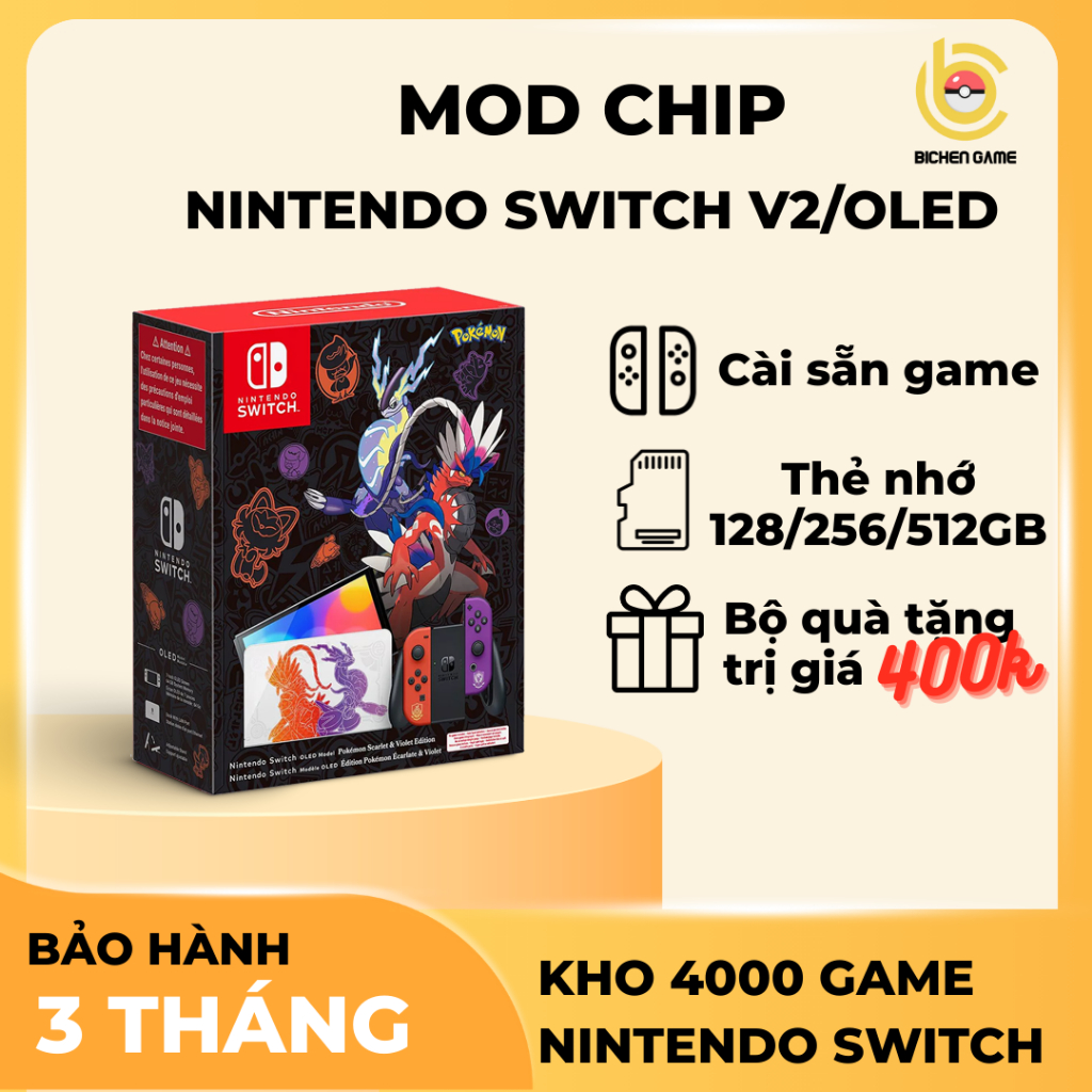 Máy Nintendo Switch V2, Oled cài sẵn Full Game Kèm Bộ Quà Tặng