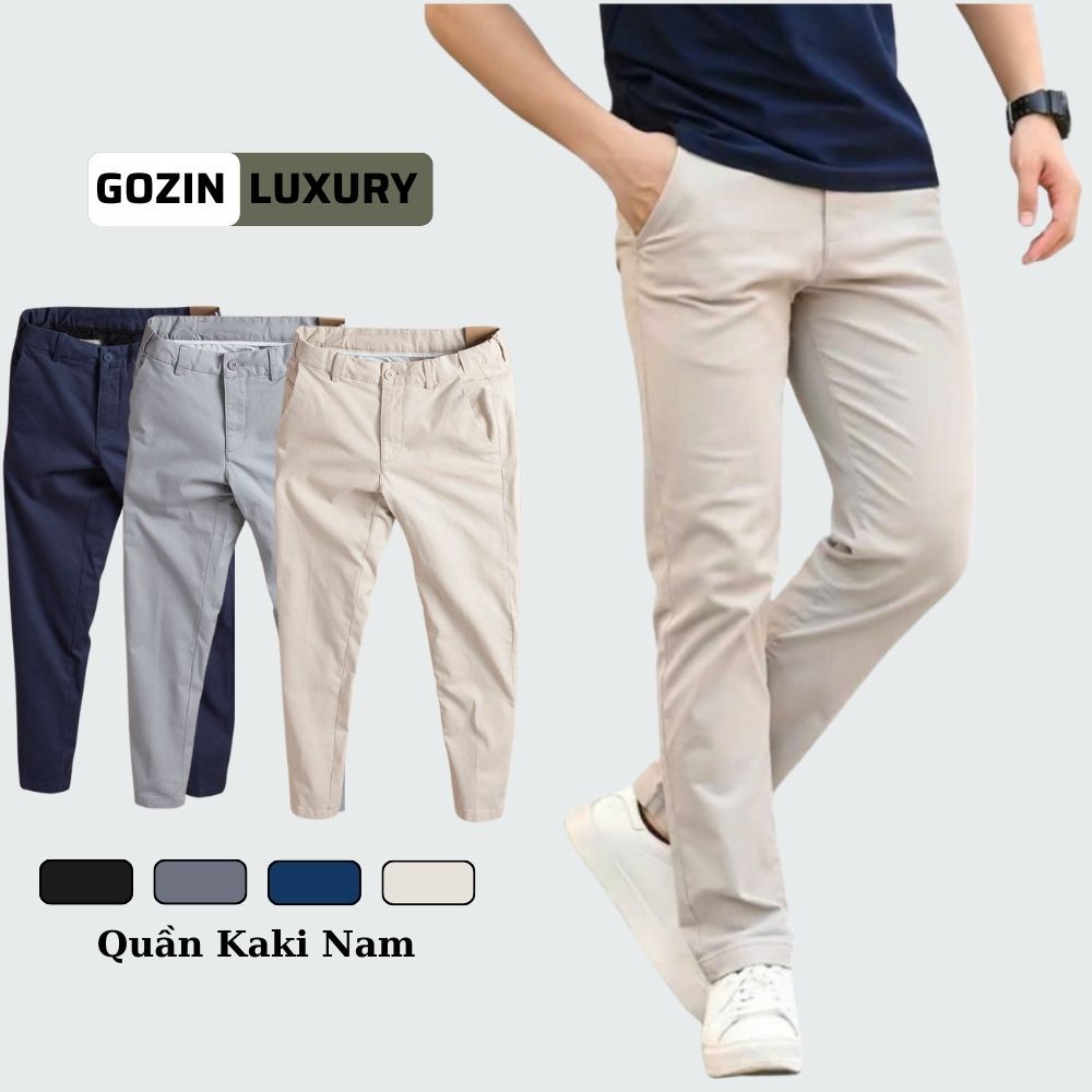Quần KakiI nam Cao Cấp Dáng Trẻ Trung, Quần Dài Kaki Nam GOZIN LUXURY