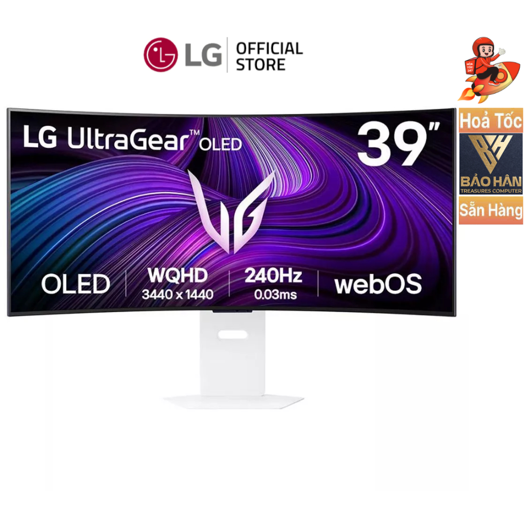 Màn hình Cong LG UltraGear 39" 39GX90SA-W WQHD 240Hz OLED FreeSync Gaimng - Hàng Chính Hãng