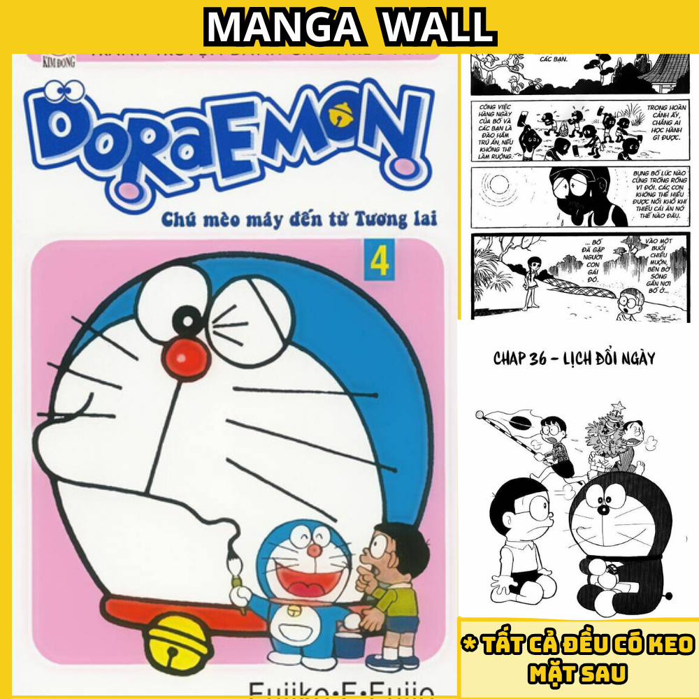 combo 100 giấy dán tường anime Doraemon manga wall , tranh dán tường , poster