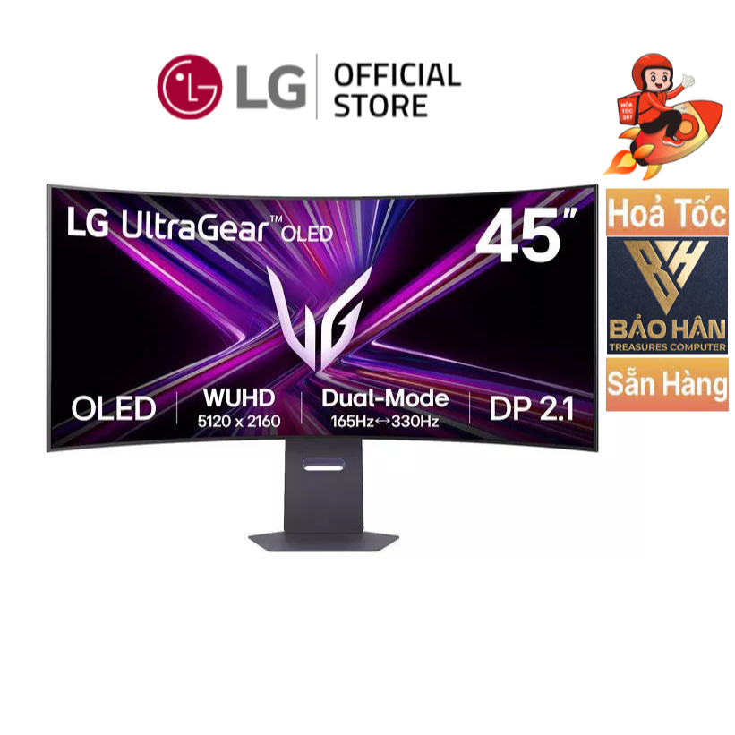 Màn Hình LG UltraGear™ 45GX950A-B.ATV – 45" OLED / 5K2K WUHD 165Hz - WFHD 330Hz / 0.03ms / USB-C / C
