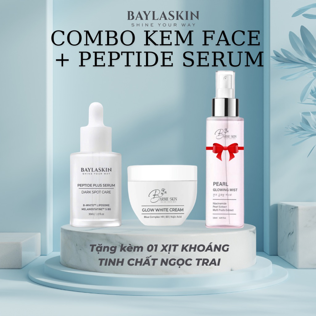 COMBO KEM FACE ĐÊM + PEPTIDE PLUS SERUM BAYLA SKIN (BARBIE SKIN) -TẶNG KÈM XỊT DƯỠNG