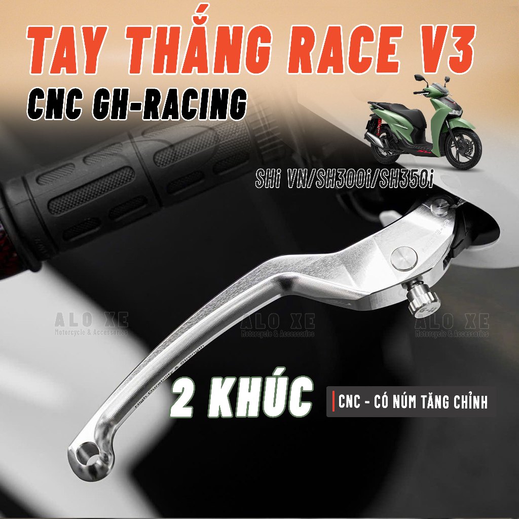 Tay thắng RACE V3 2 khúc CNC GH-RACING cho xe SHi 125/150/160, SH350i và SH300 - Phụ kiện, Phụ tùng 