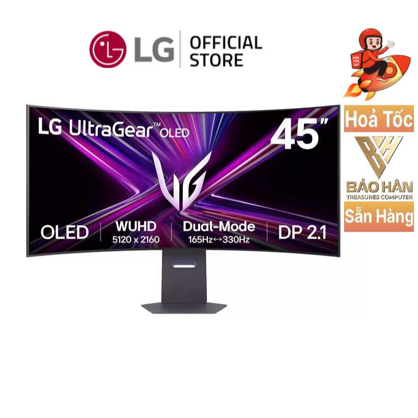 Màn Hình Gaming Cong LG UltraGear™ 45GX950A-B.ATV – 45" OLED / 5K2K WUHD 165Hz - WFHD 330Hz / 0.03ms