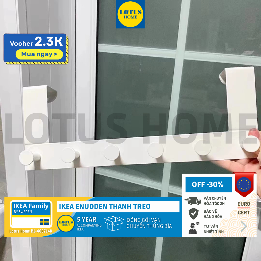 [CỬA GỖ DÀY 4CM] IKEA Thanh treo đồ gắn cửa IKEA ENUDDEN