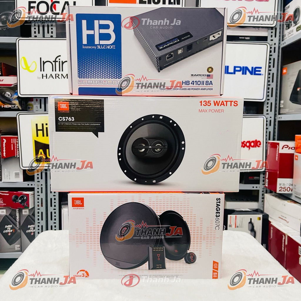 6 Loa ôtô Jbl và amply DSP Zapco HB 48 II 4A , Jbl Stage 3 607C , Jbl CS 763