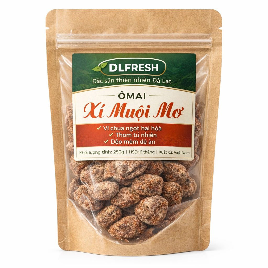 Ômai Xí Muội Mơ DLFresh | Vị Chua Mặn Đậm Đà | Ăn Liền, Pha Nước Giải Khát, Làm Topping Đồ Uống