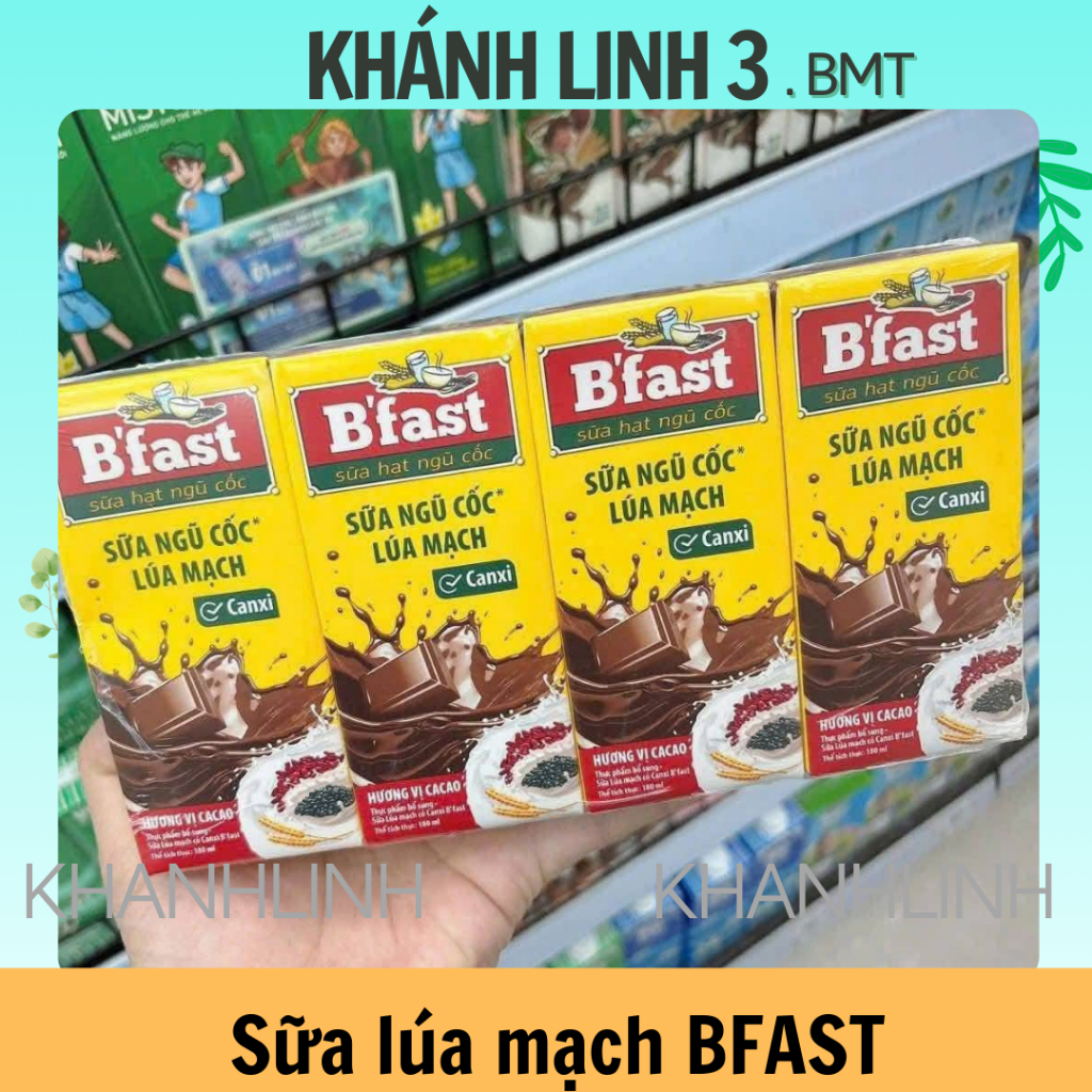 8 Hộp x180ml Hộp Sữa Ngũ Cốc Lúa Mạch BFAST Vị Ca Cao 180ml - Sữa Ngũ Cốc Lúa Mạch BFAST Vị Ca Cao .