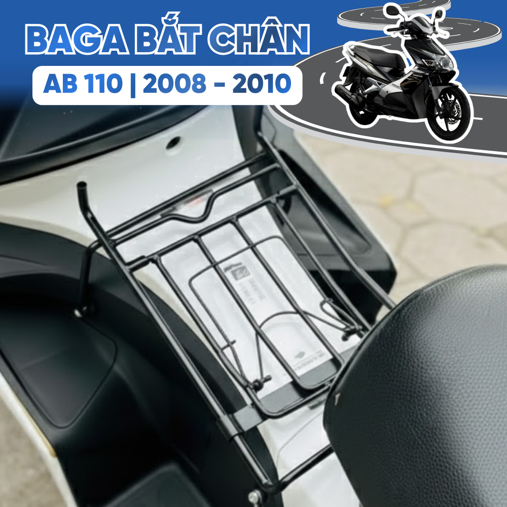 Baga AB 110 2008-2010 Bắt Thảm Sàn 10 Ly Đen Tĩnh Điện/ Inox