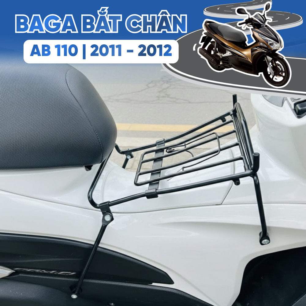 Baga AB 110 2011-2012 Bắt Thảm Sàn 10 Ly Đen Tĩnh Điện/ Inox