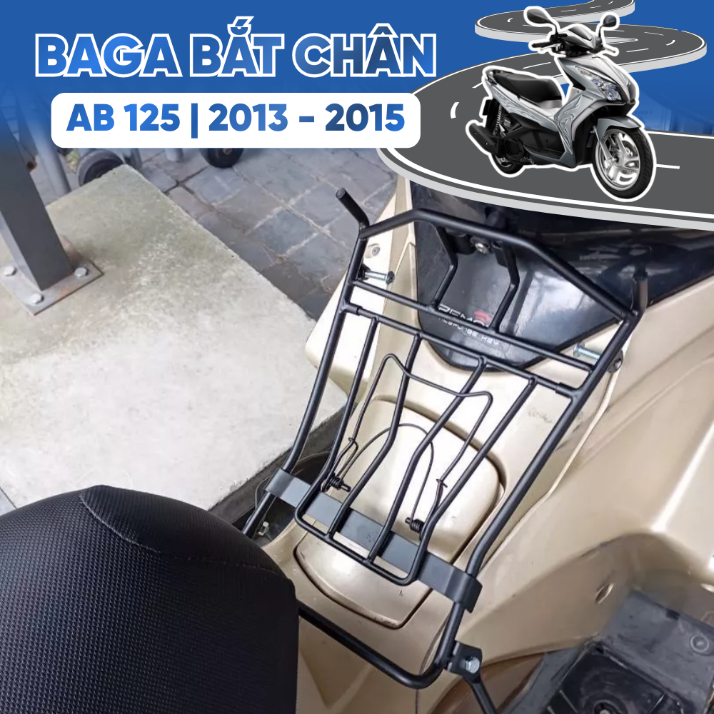 Baga AB 125 2013-2015 Bắt Thảm Sàn 10 Ly Đen Tĩnh Điện/ Inox/ Titan