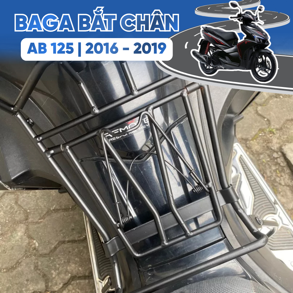Baga AB 125 2016-2019 Bắt Thảm Sàn 10 Ly Đen Tĩnh Điện/ Inox/ Titan
