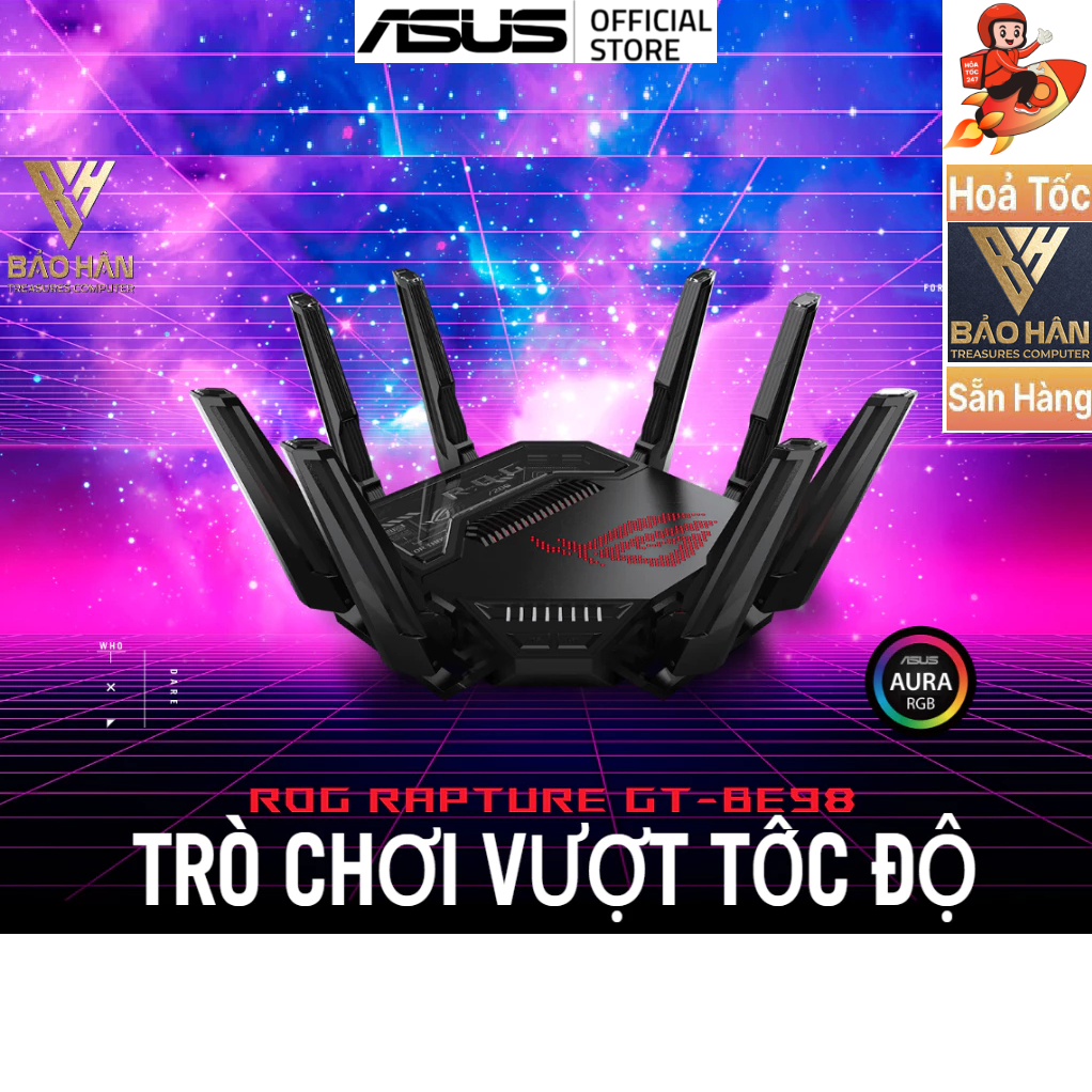 Router WiFi 7 ASUS ROG Rapture GT-BE98 - Hàng Chính Hãng