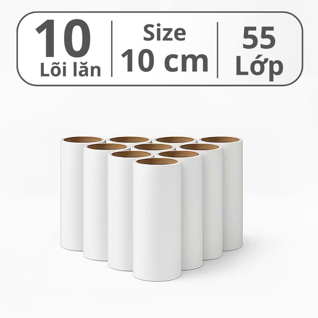 Lõi lăn bụi 10cm, 16cm, 24cm KHÔNG KÈM CÂY LĂN lõi có 55 Lớp Keo Dính Cuộn Giấy Lăn Bụi Thay Thế Dàn