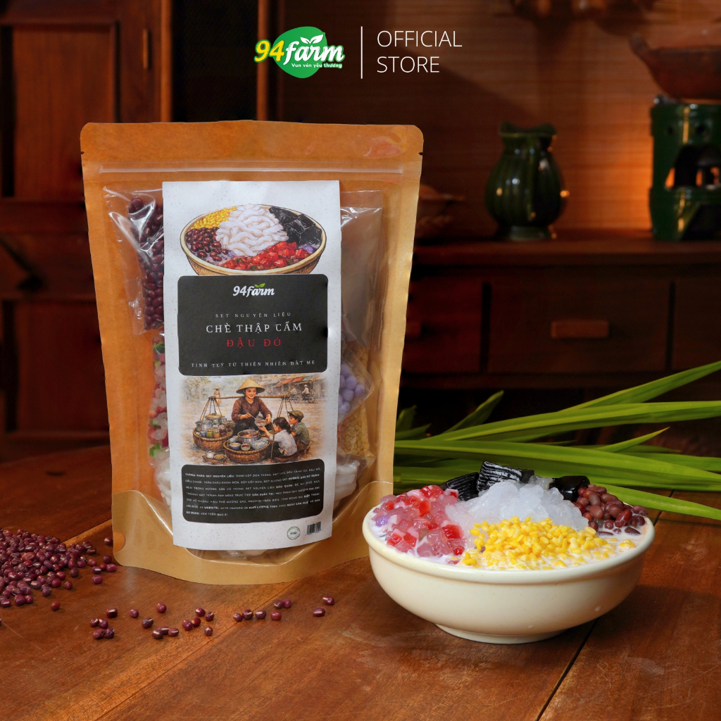 Set Chè thập cẩm Đậu đỏ 94farm nấu 12-15 chén Topping