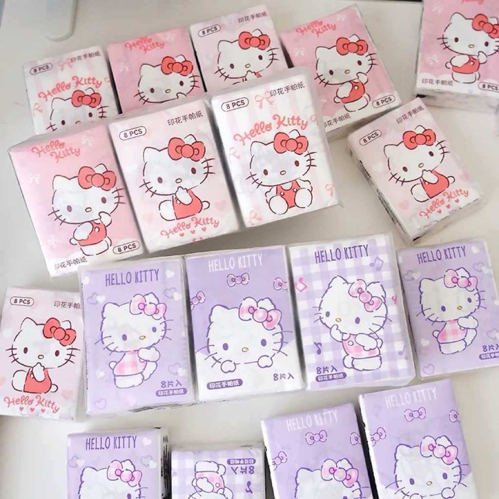 ☘️𝗡𝗘𝗪☘️ Khăn giấy bỏ túi Hello Kitty