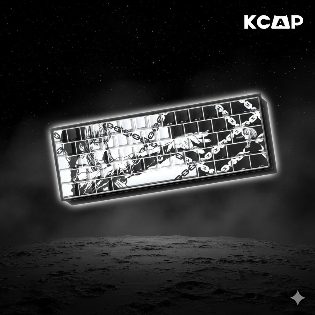 Bộ Keycap Makima Chainsaw Man Anime Đen Trắng Synthcore PBT Dye-Sub | KCRAFT - World of keycaps