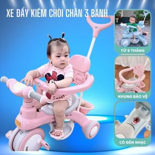⚡𝑴𝒊𝒆̂̃𝒏 𝑺𝒊́𝒑⚡Xe Đẩy Kiêm Xe Chòi Chân, Xe Đạp 3 Bánh Có Cần Đẩy 618.