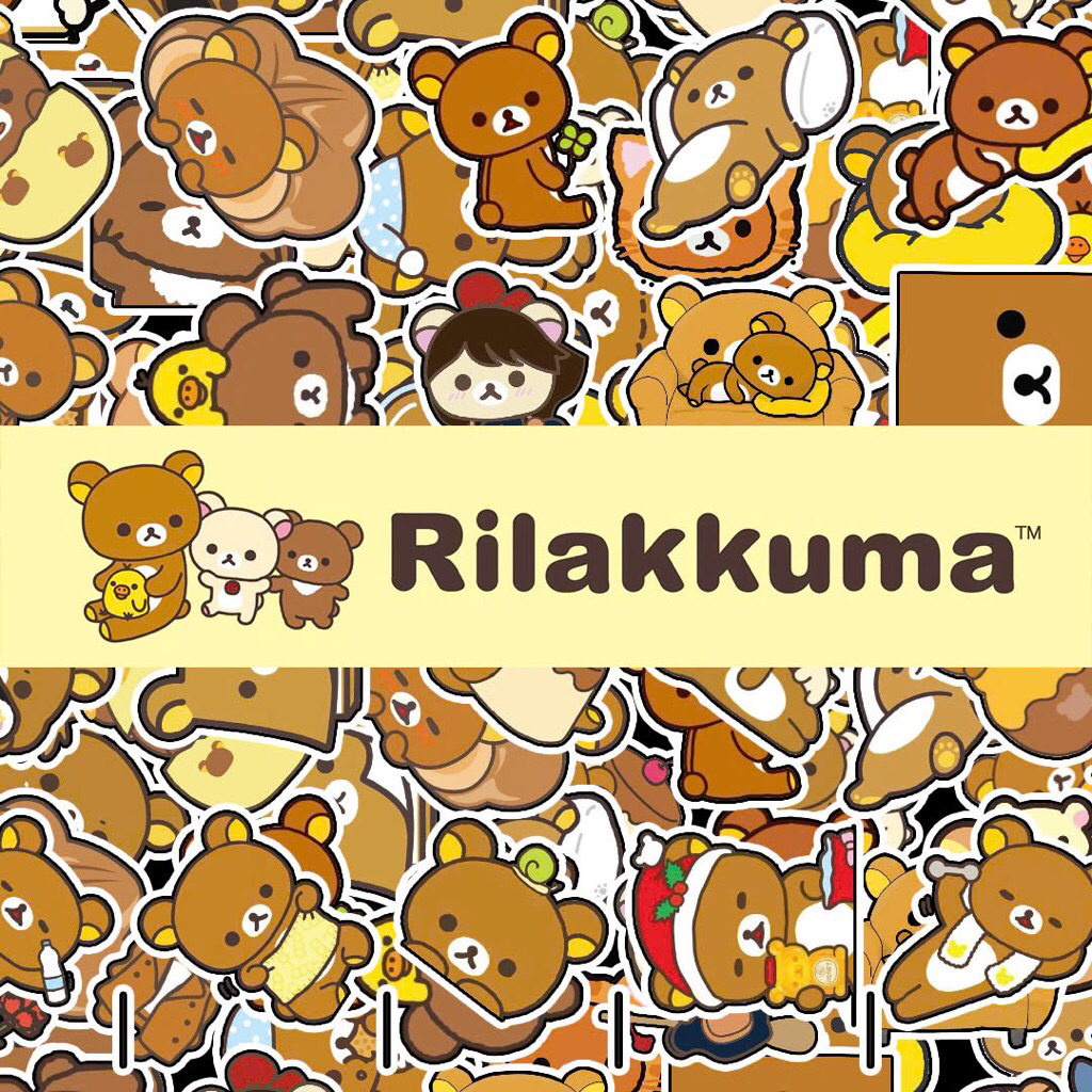 Set 50 Tấm Sticker Rilakkuma Gấu Nâu Trang Trí