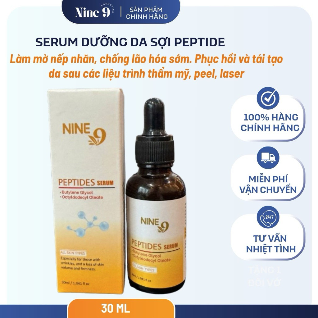 Peptide Serum Nine9 - Hỗ trợ sáng da, giúp chống lão hóa & căng bóng