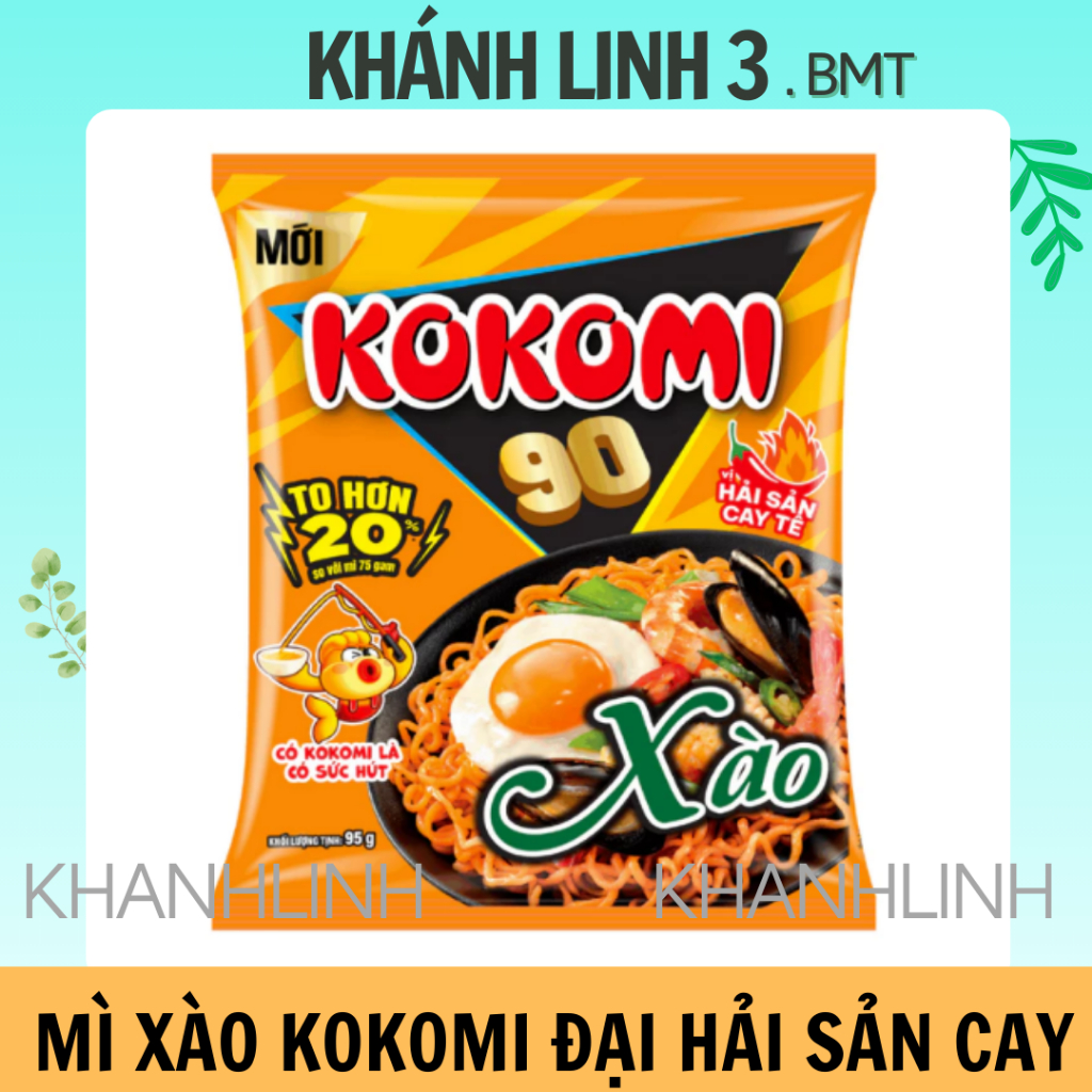 THÙNG 30GÓI x95G MÌ XÀO KOKOMI ĐẠI 90 HẢI SẢN CAY TÊ .