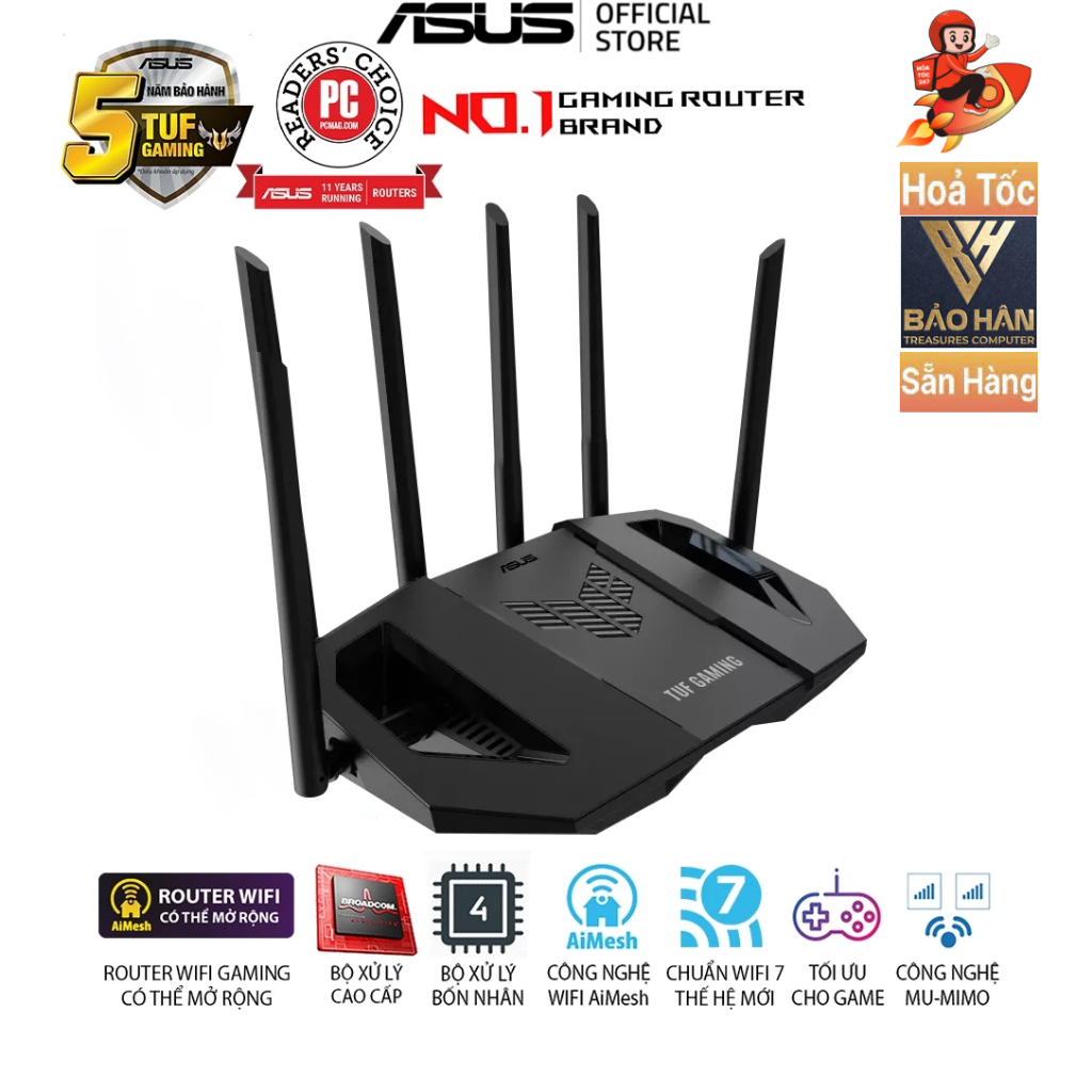 [New Seal box] Router WIFI 7 ASUS TUF Gaming BE6500 - Hàng Chính Hãng