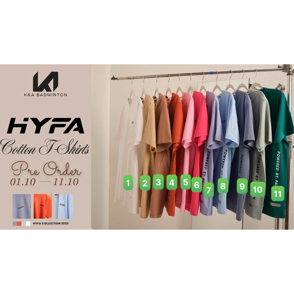 Áo cotton hyfa hải yến cầu lông badminton an khang