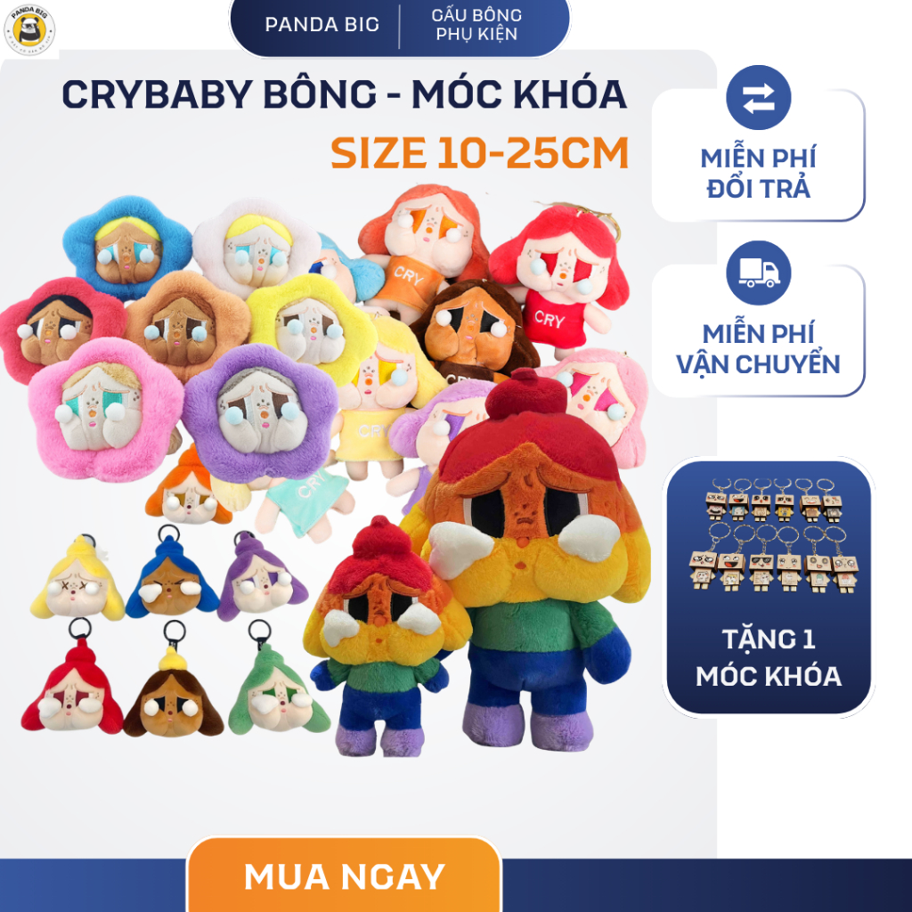 Crybaby Girls Series - Búp bê, móc khóa hoạt hình Pop Mart Crybaby Powerpuff dễ thương cho bé
